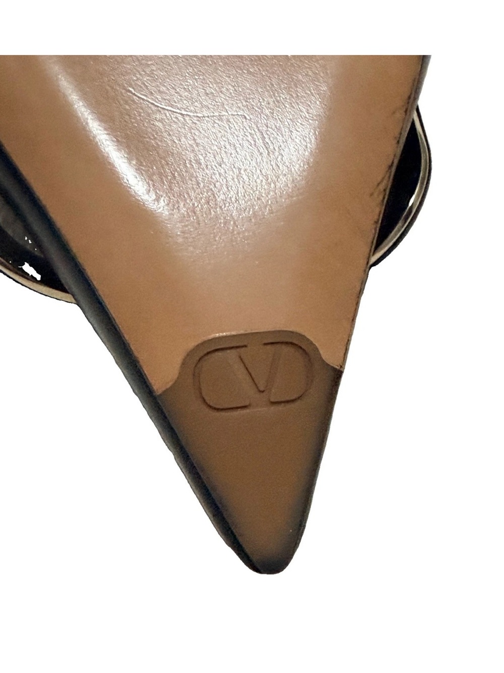 Valentino Garavani VLogo Black Leather Kitten Slingback - Picture 9 of 11